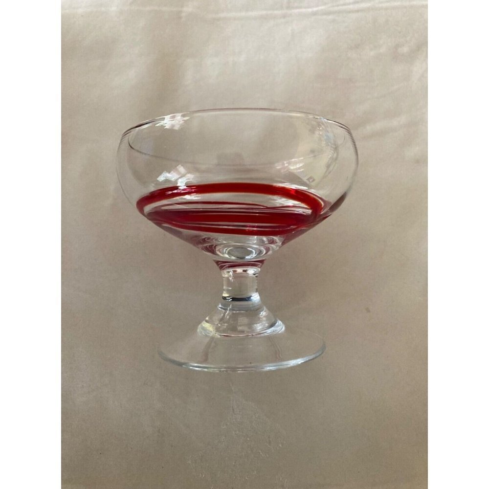 Set of 6 Sherbet, Dessert Coloured Swirl Glasses. perhaps Pier One